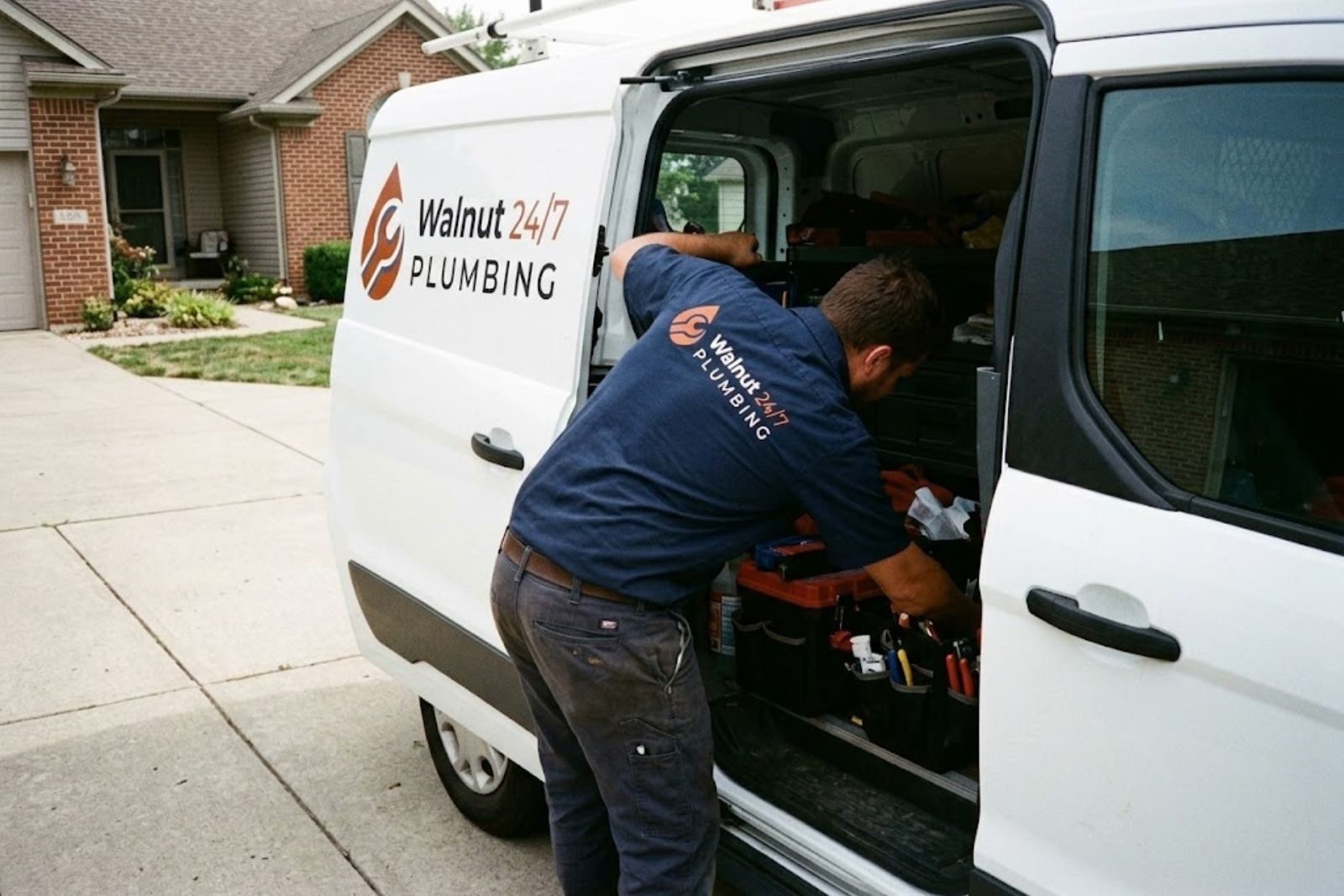 Walnut 24/7 Plumbing technician on a service call